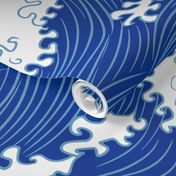 Japanese waves blue (large scale) 