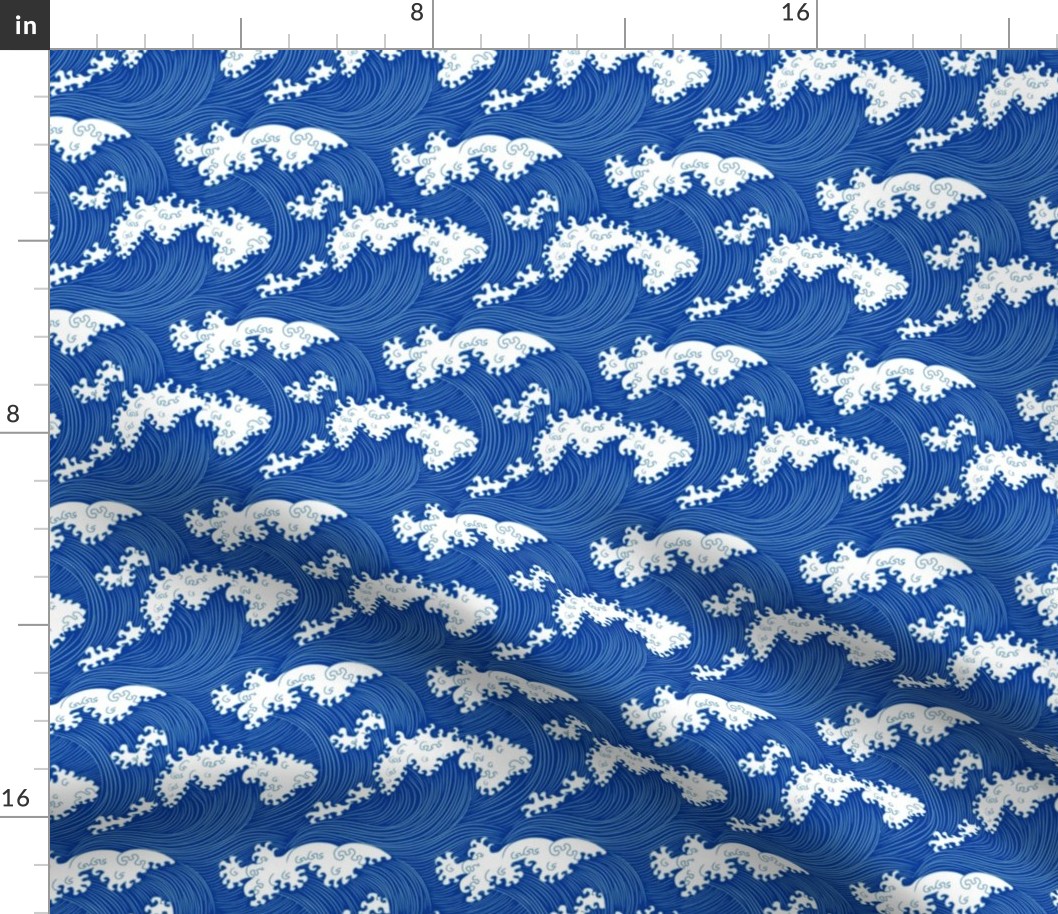 Japanese waves blue (small scale) 