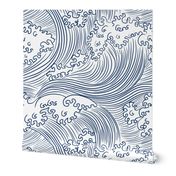 Japanese waves white (large scale)