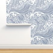 Japanese waves white (large scale)