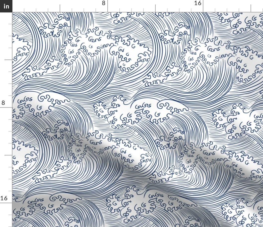 Japanese waves white (large scale)