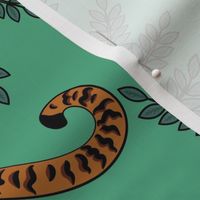 tiger and peacock emerald green (large scale)