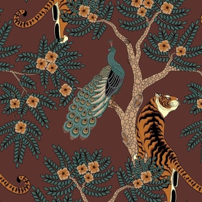 tiger and peacock brown (large scale)