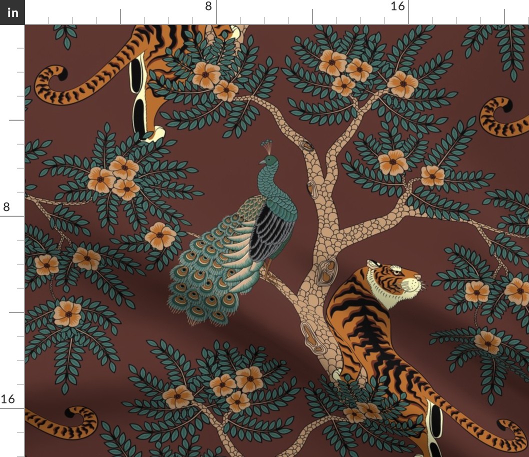 tiger and peacock brown (large scale)
