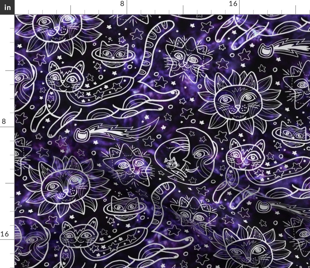 Celestial Cats in Celestial Purple