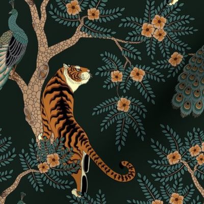 tiger and peacock (medium scale)