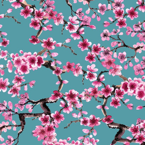 sakura turquoise (large scale)