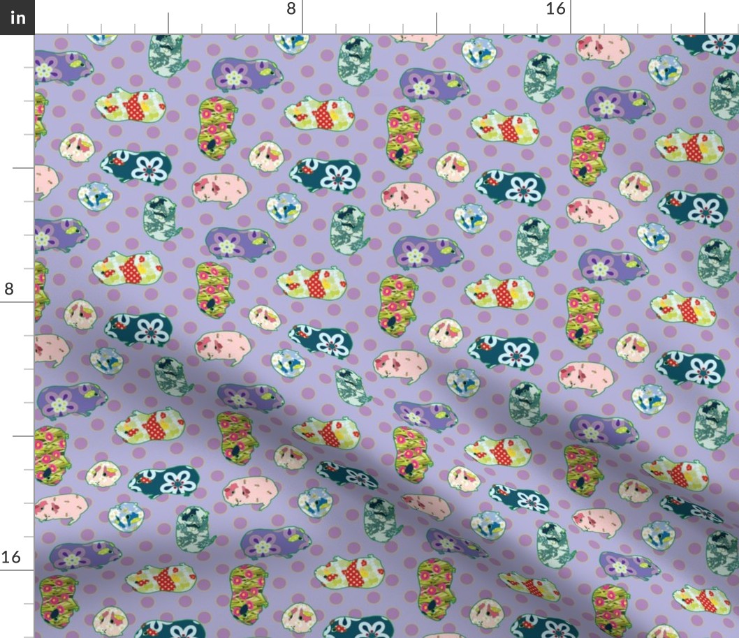 Guinea Pig Applique â€“ Quilting Scale - Purple