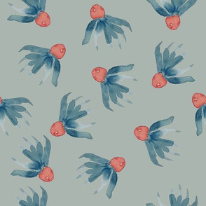 coneflower summer floral on dusty blue