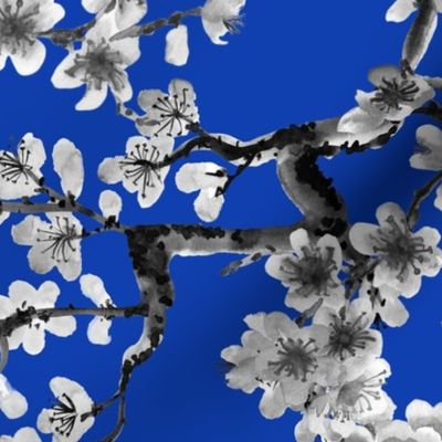 cherry blossom dark blue (large scale)