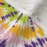 Orange, green and purple tie dye