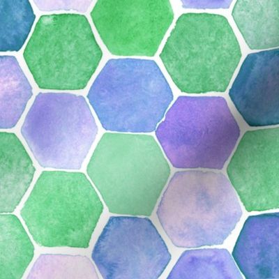 Hexagon green and blue