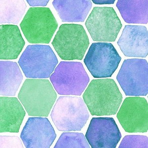 Hexagon green and blue