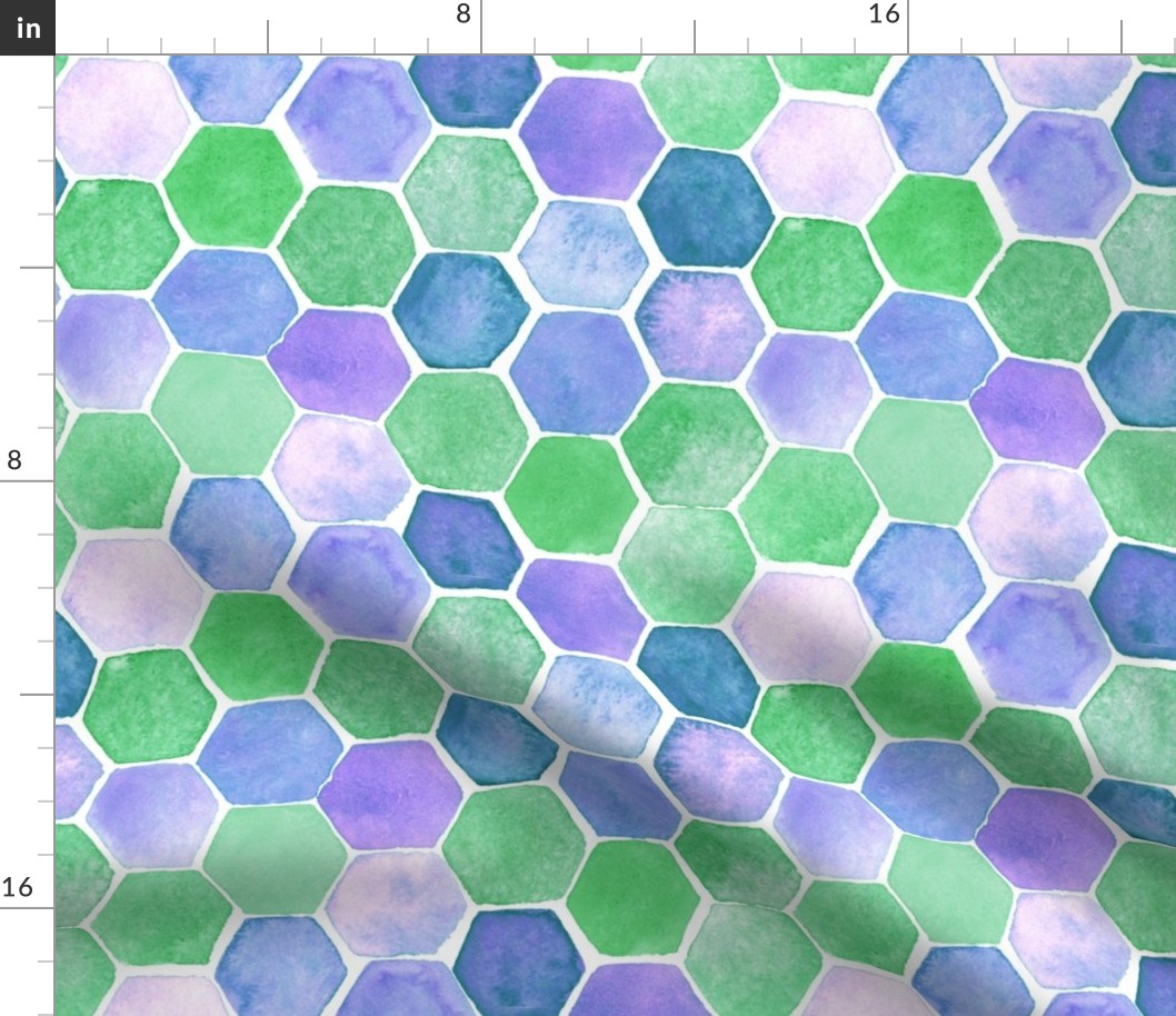 Hexagon green and blue