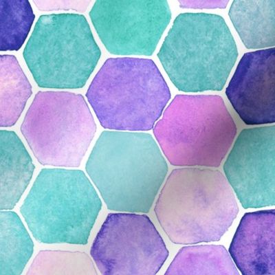 Hexagon purple and turquoise