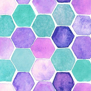 Hexagon purple and turquoise