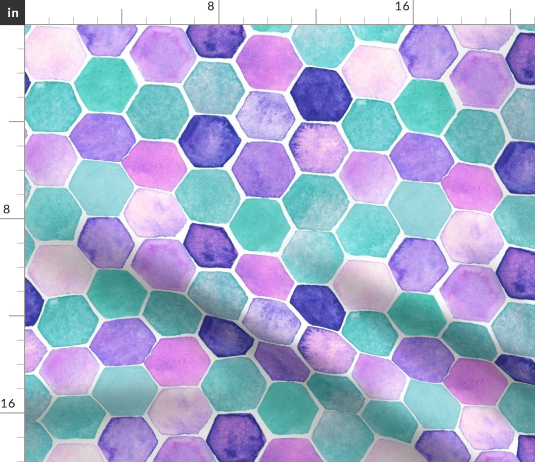 Hexagon purple and turquoise