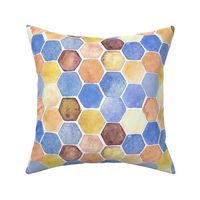 Hexagon yellow and blue