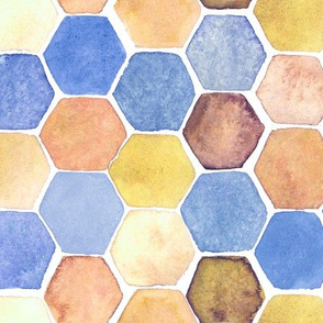 Hexagon yellow and blue