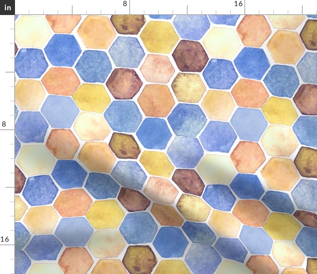Hexagon yellow and blue