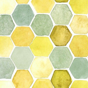 Hexagon yellow and gray