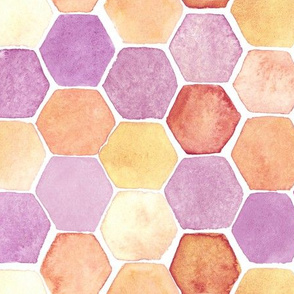 Hexagon yellow and purple