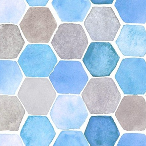 Hexagon blue and gray