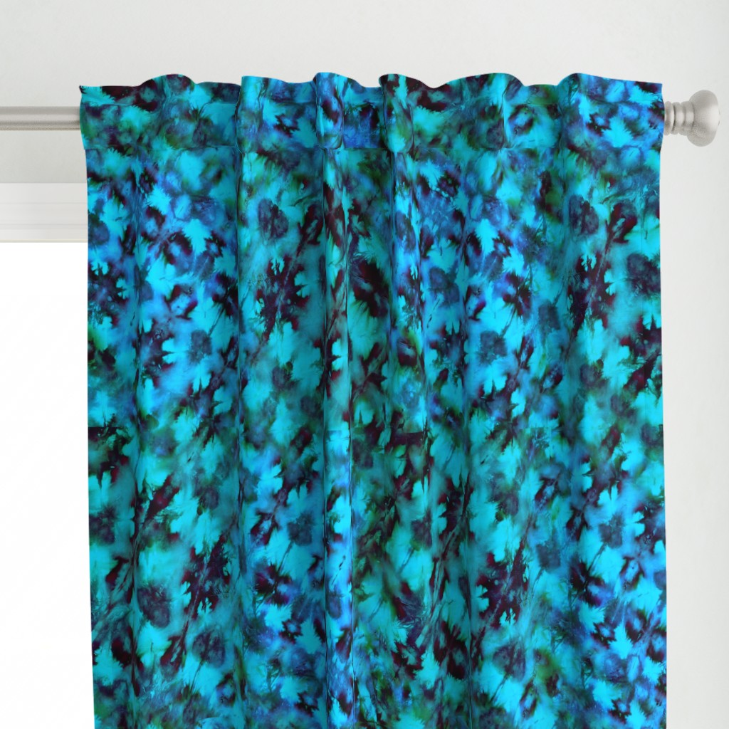 textile-Palm springs tie dye-aqua dk.blue