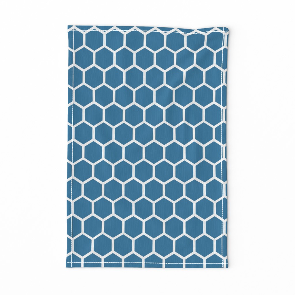 1" Honeycomb Hexagon Pattern | Cerulean Blue Collection