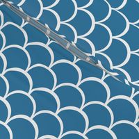 2" Fish Scale Pattern | Cerulean Blue Collection