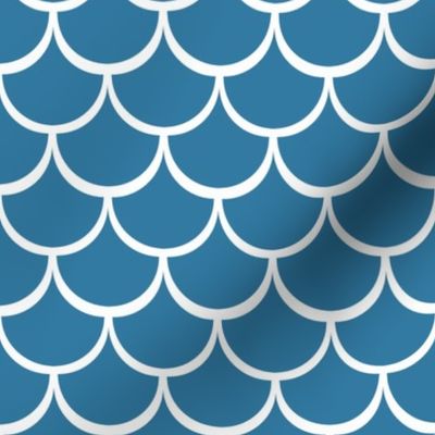 2" Fish Scale Pattern | Cerulean Blue Collection