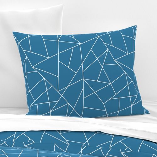 Random Geometric Lines Triangle Pattern | Cerulean Blue Collection