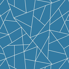 Random Geometric Lines Triangle Pattern | Cerulean Blue Collection