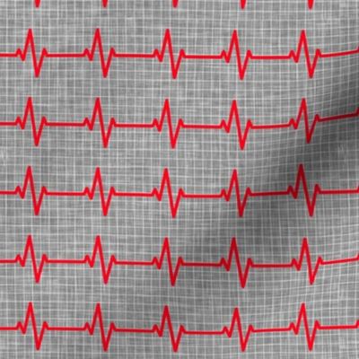 EKG - heart beat - sinus rhythm - red on grey  - C20BS