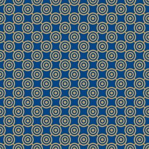 Golden Brown and Blue Small Scale  Bullseye Circles