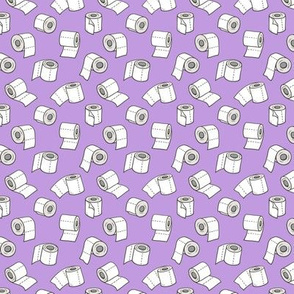 Trendy Toilet Paper Tissue Rolls on Violet Tiny Small