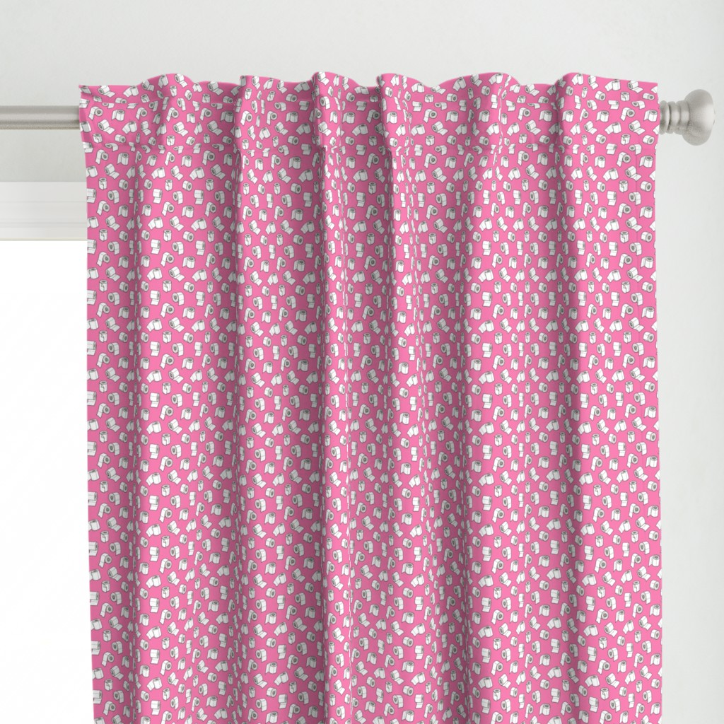 Trendy Toilet Paper Tissue Rolls on Dark Pink Tiny Small