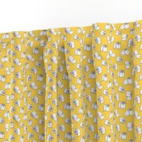 Trendy Toilet Paper Tissue Rolls on Yellow Tiny Small