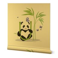 The letter U and Panda, white background
