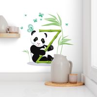 The letter Z and Panda, white background