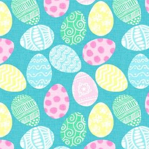 Easter Eggs on Aqua
