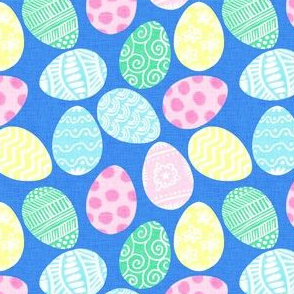 Easter Eggs on Blue 