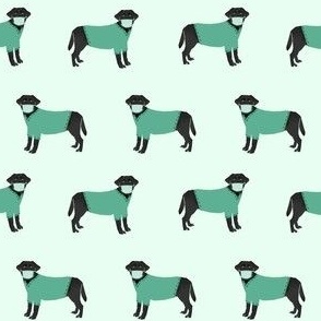 black lab scrubs fabric - labrador fabric, nurse fabric - light mint