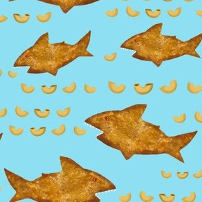 Shark nuggets and mac n’ cheese