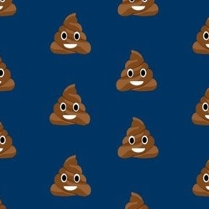 poop emoji cute funny fabric - navy