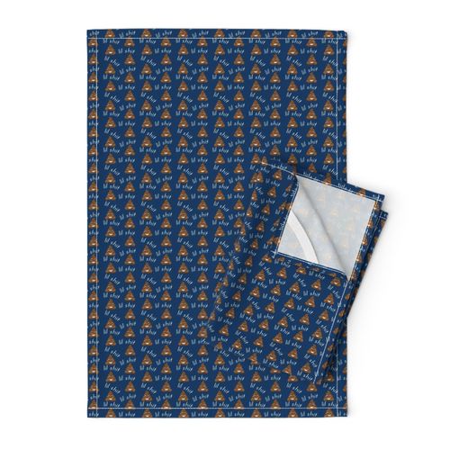 MEDIUM lil sh*t fabric - lil shit fabric, poop fabric, poo emoji fabric - navy