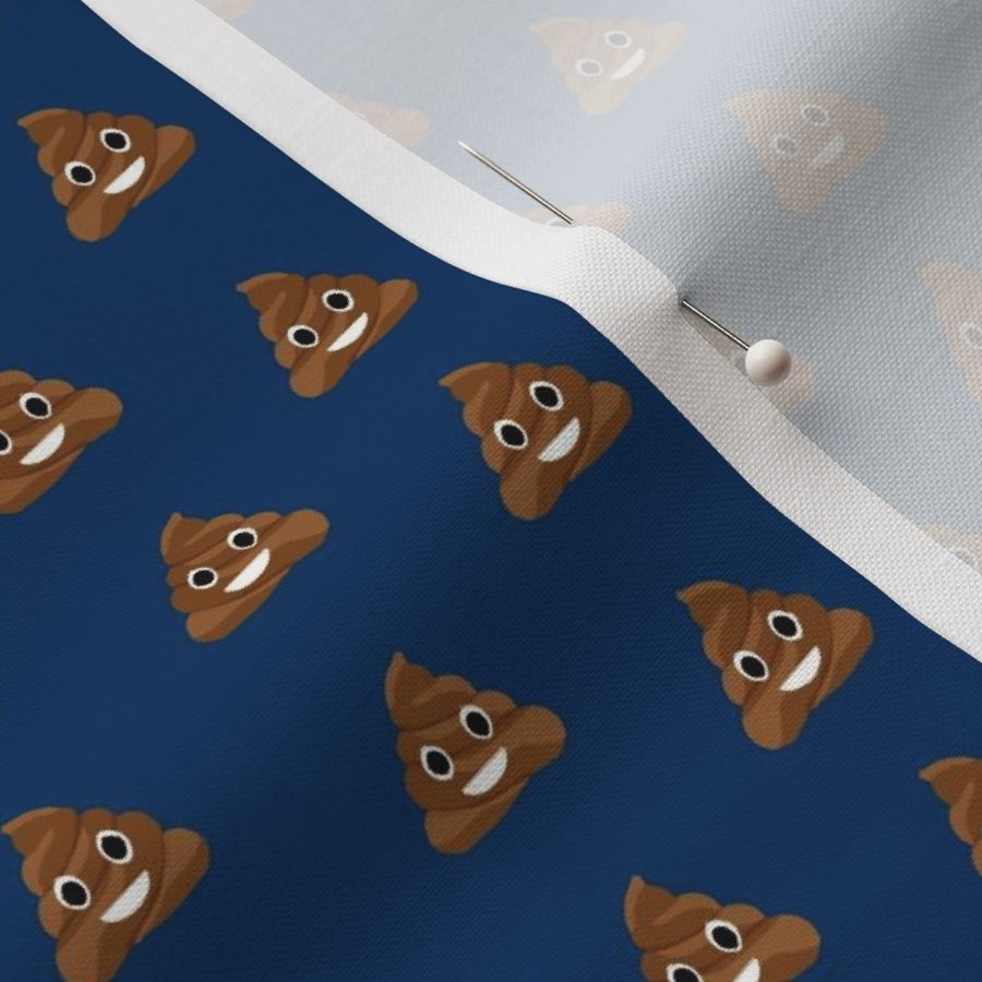 MEDIUM poop emoji cute funny fabric - navy