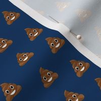 MEDIUM poop emoji cute funny fabric - navy