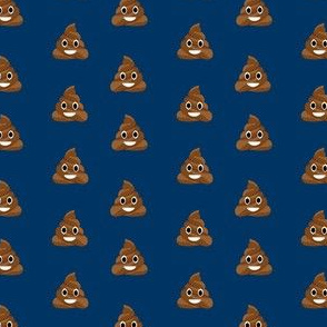 MEDIUM poop emoji cute funny fabric - navy