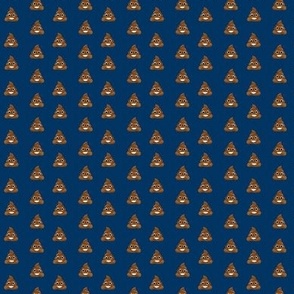 TINY poop emoji cute funny fabric - navy